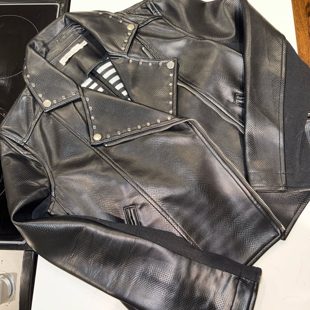 Black Leather Studded Jacket